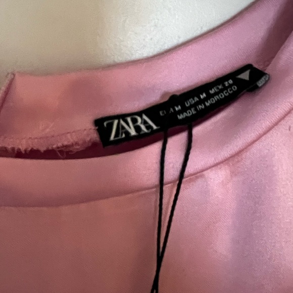 Zara Pink Satin Effect Mini Dress, Size M - Picture 4 of 5